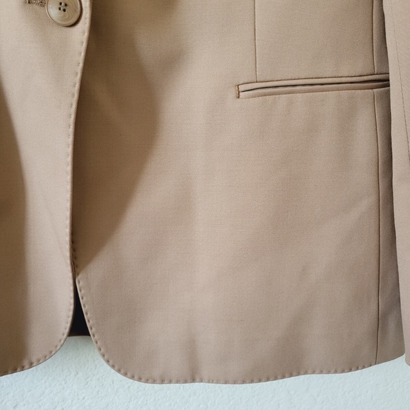 Unworn Reiss Marlie Single Breasted Wool Blend Blazer in Camel - Picture 8 of 12